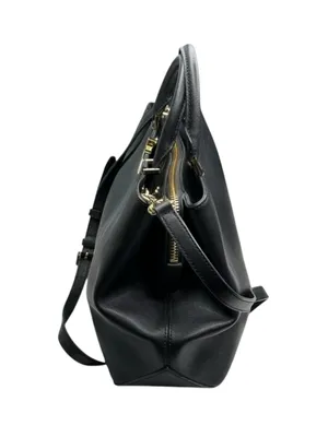 Michael Kors ✿ Florence Medium Saffiano Leather Satchel Handbag ✿ Black Gold MK thumbnail 6