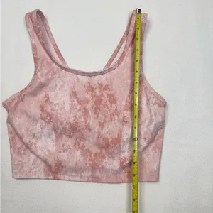 RBX Sports Bra Womens Size M Pink Tie Dye V-Neck Longline Yoga Athletic thumbnail 5