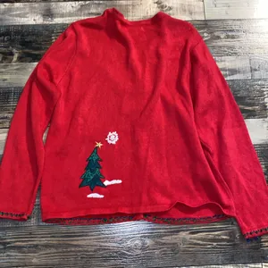 Arriviste cotton blend Ugly Christmas cardigan sweater size large thumbnail 5