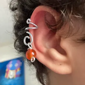 New 3 Piece Set Wire Ear Cuffs With Agate Crystal Stone Bead Charm thumbnail 3