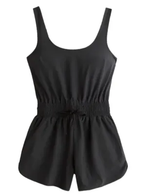 Abercrombie & Fitch Black Active Romper XS Tall Drawstring Athletic Playsuit thumbnail 1