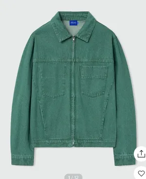 Munisa Green Denim Jacket Size M thumbnail 1