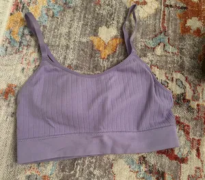 Target Auden Purple Ribbed Sports Bra with Removable Padding thumbnail 1