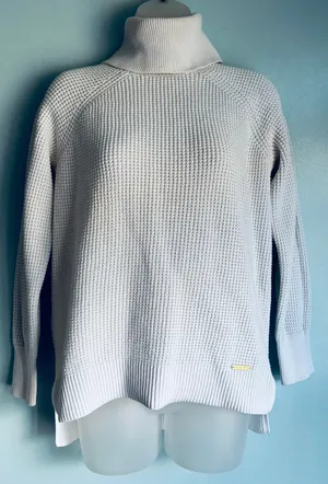 MICHAEL Michael Kors Sweater Waffle Knit Turtle Neck White Women's Small thumbnail 1