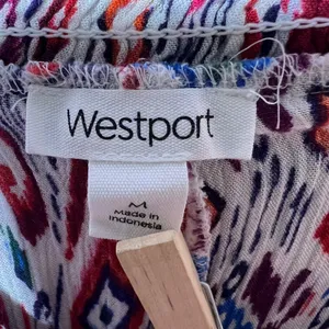 Westport Boho Ikat Print Tiered Ruffle Skirt Rayon Pull‎ On Midi Womens M thumbnail 7