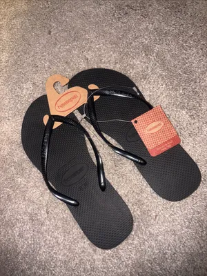Havaianas Black Women's Flip Flop Sandals size 9/10 new thumbnail 4
