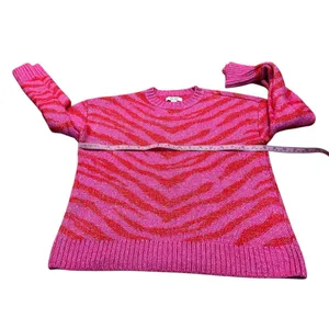 NINE WEST pink and red zebra sweater thumbnail 3