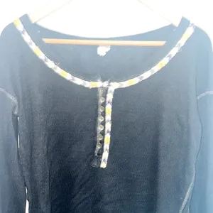 Free People We The Free Classic Rainbow Knit Thermal Cotton Henley Long Sleeve thumbnail 2