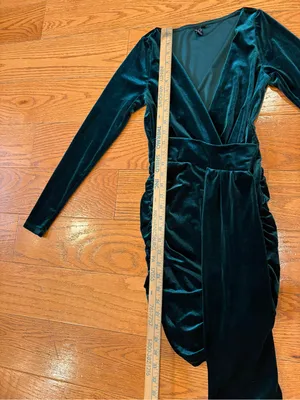 Windsor Emerald Green Velvet Mini Dress Women’s XS Holiday Party Cocktail thumbnail 3