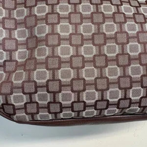 Vintage Nine West Y2K Brown Cream Geometric Lattice Pattern Shoulder Bag thumbnail 6