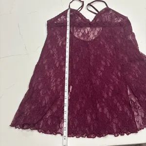 Frederick's of Hollywood Lace Chemise burgundy size L thumbnail 5