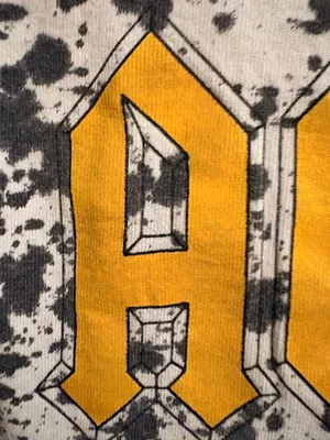 AC/DC White Tee with Yellow Logo and Black Splatter Sz S thumbnail 4