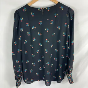 Ann Taylor Loft Flowy Long Sleeve Floral Blouse Size Medium thumbnail 5