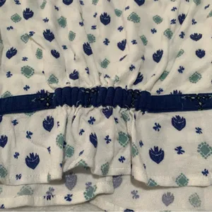 Free people size small long sleeve top mixed media g Navy White Patterned Blouse thumbnail 12