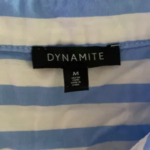 Dynamite Blue and White Striped Women's Shirt thumbnail 3