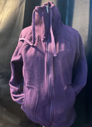 Avalanche Womens Purple Full Zip Fleece Jacket Funnel Neck Sweater Knit Size M thumbnail 1