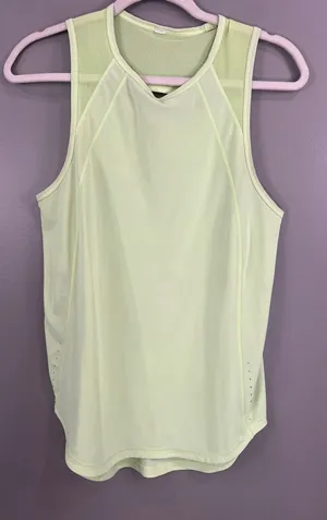Lululemon Sculpt Tank Top Women 6 Lime Green Great Mesh Back Athletic Running thumbnail 1