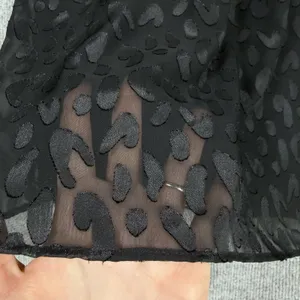 White House Black Market‎ Size-L Women Blouse Texture Sheer Black 3/4 sleeve thumbnail 7