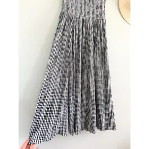 J.Crew | NWT Lina Smocked Midi Dress in Black White Gingham | Sz XS thumbnail 4