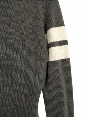 Y2K Converse One Star Varsity Stripe V-Neck Cardigan Size Small Gray thumbnail 4
