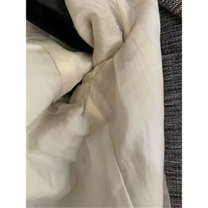 Maje Long Gray Cotton Linen Stretch Asymmetric Zip Coat women’s size 36 Small thumbnail 11