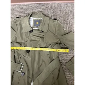 Womens Limited Brand OBR Olive Trench Coat XS EUC thumbnail 3