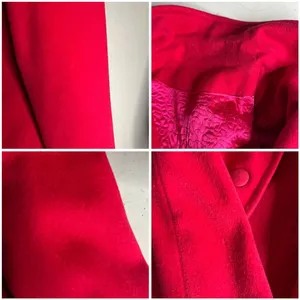 PETER PAN Tailors Red Coat Midi Lined Handmade Womens Small VINTAGE Hong Kong thumbnail 11