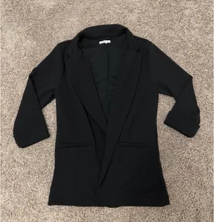 Maurices Black Open-Front Blazer Three-Quarter Sleeves thumbnail 2