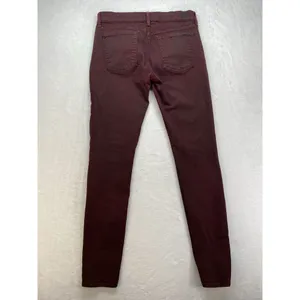 7 For All Mankind High-Waist Ankle Skinny Coated‎ in Merlot Women's Jeans sz 28 thumbnail 11
