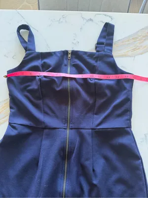 Kingston Grey‎ Navy Blue Zip Front Pinafore Dress Size S thumbnail 5