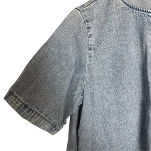 Free People Harlow Blue Denim Short Sleeve Shift A-Line Mini Dress Size XS thumbnail 7