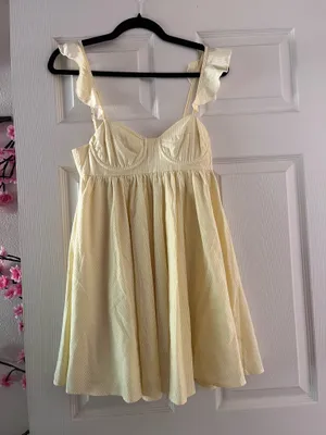 Yellow stripped dress thumbnail 2