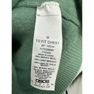 ASOS‎ Design Women Green 100% Merino Wool Pullover Crewneck Sweater Size M HN24 thumbnail 7