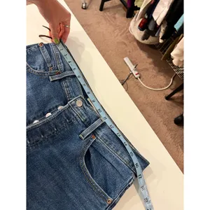 Levi's Ribcage Straight Ankle Cropped Dark Wash Cotton Denim Jeans Size 31 thumbnail 7