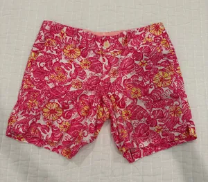 NWOT Lilly Pulitzer Pink Floral Shorts Size 0 thumbnail 1