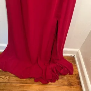 Morilee Women's Plus Size 22 Bridesmaid Dress 21667 Claret Red Short Flutter Slv thumbnail 5