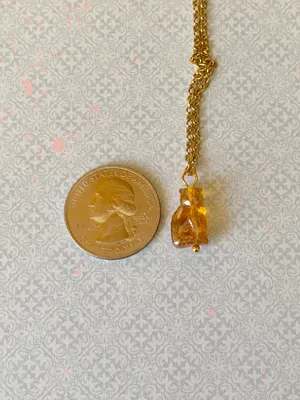 Handmade quality Czech glass cat gold tone stainless steel chain necklace🧡 thumbnail 8