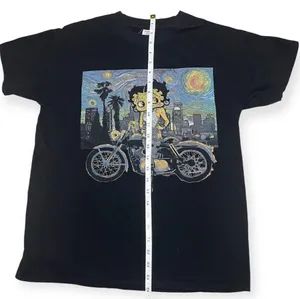 Betty Boop Brisco Brands Starry Night Van Gogh Motorcycle Tshirt thumbnail 3