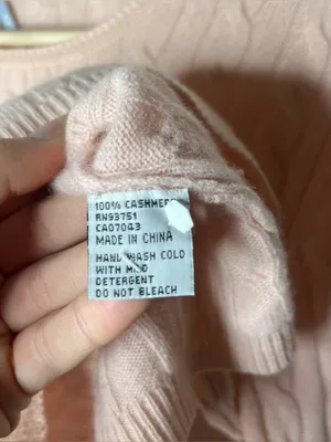 Colour Works Petal Pink Crewneck Cable Knit Cashmere Sweater Quiet Luxury thumbnail 6