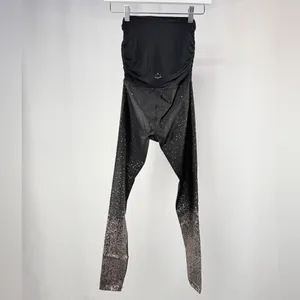 Beyond Yoga Alloy Beyond The Bumpy Maternity Leggings Black‎ Silver XS thumbnail 3