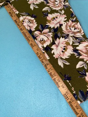 STARS ABOVE floral pajama pant tassel drawstrings 2 pockets olive green size L thumbnail 9