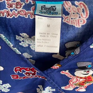Frosty the Snowman Christmas Holiday Scrub Top Womens Medical Medium retro thumbnail 3