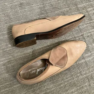 Free People Brady Slip On Leather Suede Tan Natural Loafers 41 Size 10 Used thumbnail 2