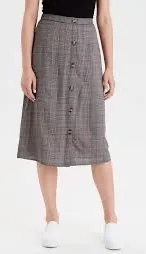 American Eagle Plaid Button Down Midi Skirt thumbnail 1