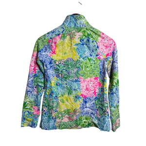 Lily Pulitzer Skipper Popover size XXS Multicolor Floral Half Zip Pullover Top thumbnail 2