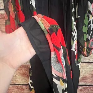 Farm Rio x Anthropologie Long Sleeve V Neck Floral Maxi Dress Balloon Sleeve S thumbnail 7