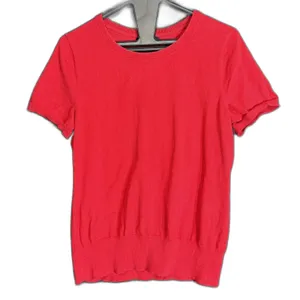 Lands End Womens Size Small Red Supima Cotton Blend Short Sleeve Sweater Top thumbnail 2