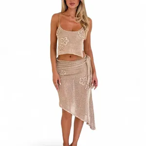 Tiger-mist Women's Tan and Gold Dress thumbnail 4
