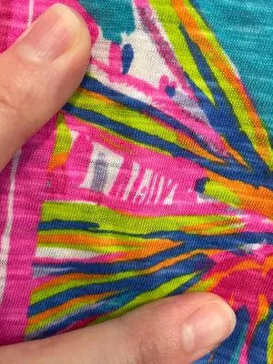 LILLY PULITZER Minka Trapeze Tank Top Sea Blue Summer Haze Pink Tropical Floral thumbnail 7