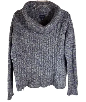 American Eagle Outfitters Turtleneck Sweater‎ Grey & Purple Women's Size XL thumbnail 1